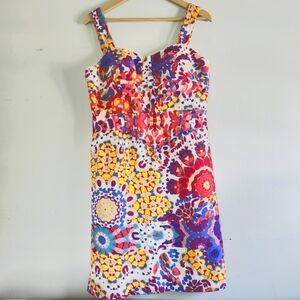 Suzi Chin for Maggy Boutique Multicolor Floral Mini Sun Dress Size 12